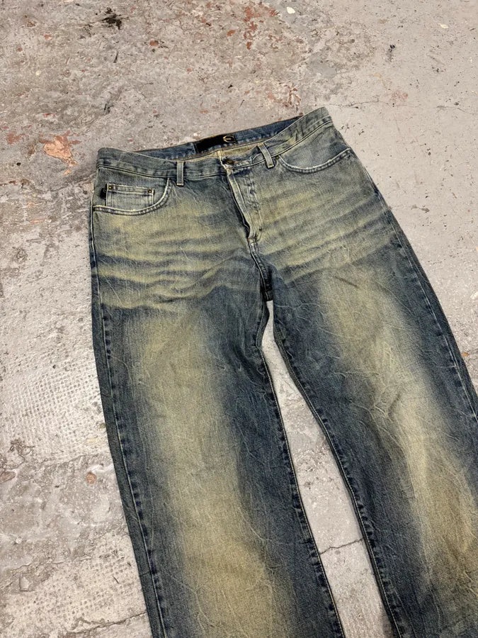 2000s Cavalli Blue Faded Denim Jeans HhSIaer 4
