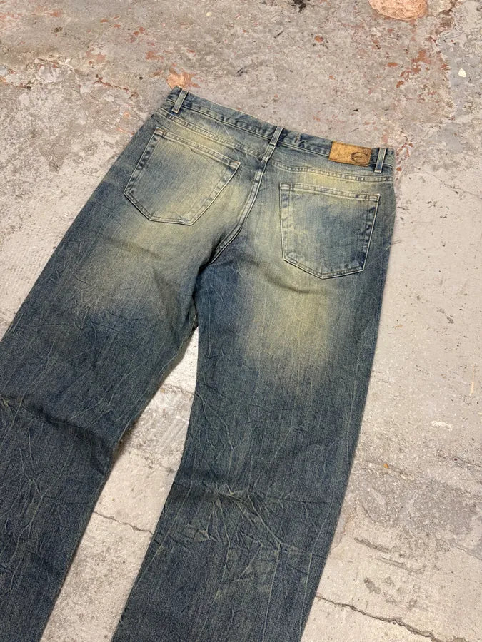 2000s Cavalli Blue Faded Denim Jeans HhSIaer 6