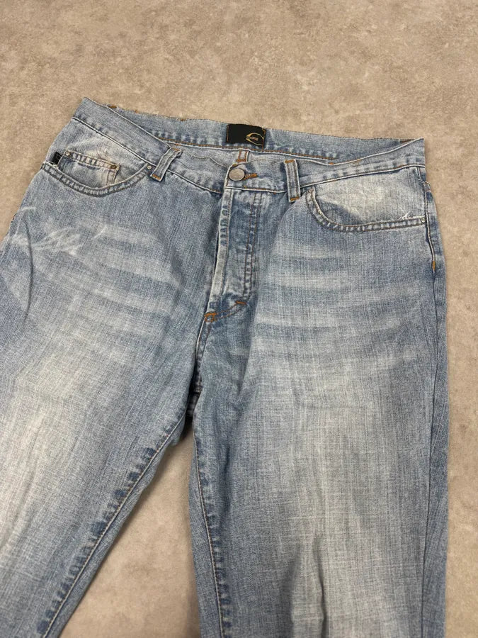2000s Cavalli Blue Faded Destructured Pocket Denim Jeans OlvMtPO 5