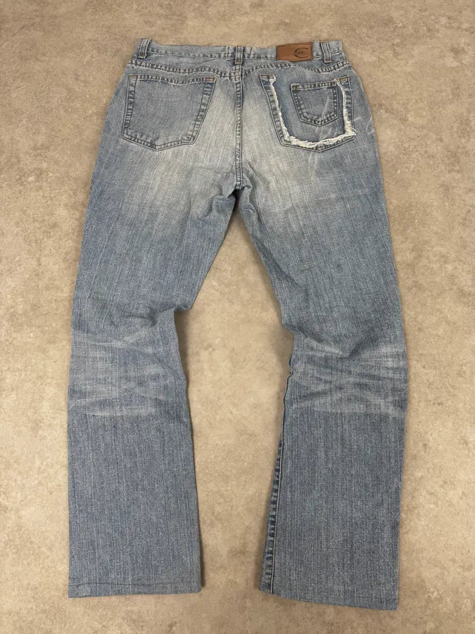 2000s Cavalli Blue Faded Destructured Pocket Denim Jeans OlvMtPO 4