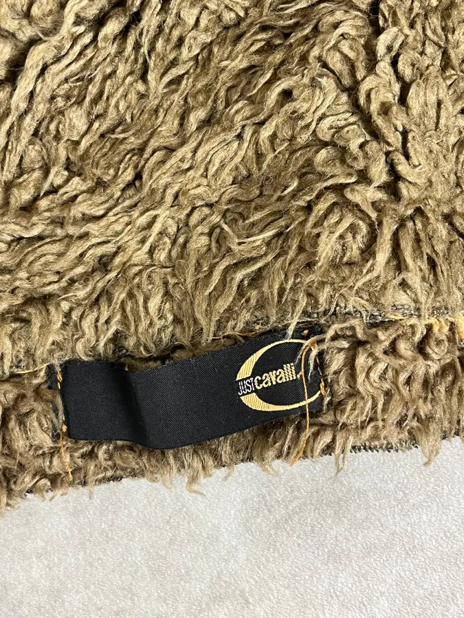 2000s Cavalli Blue Faded Fur Denim Jacket SXWAzpM 9