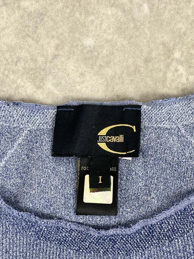 2000s Cavalli Blue Floral Longsleeves wqEqsia 7