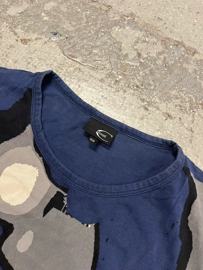 2000s Cavalli Blue Gun T-Shirt kYEutzM 4
