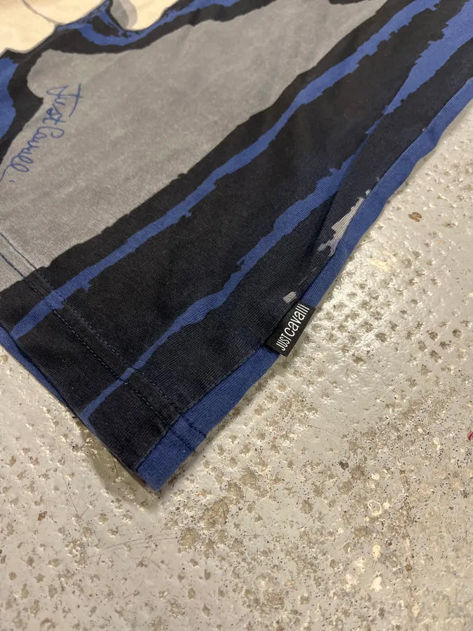 2000s Cavalli Blue Gun T-Shirt kYEutzM 5