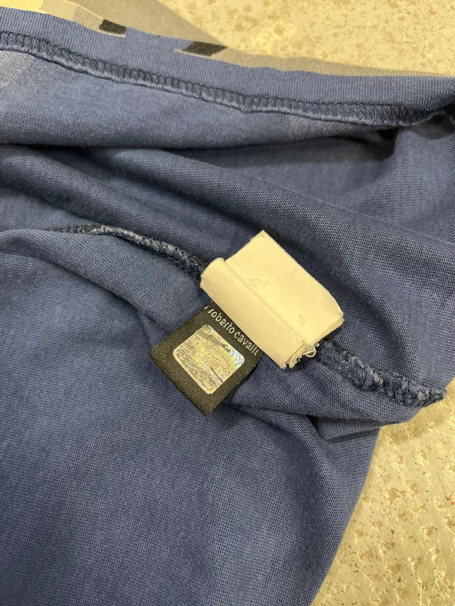 2000s Cavalli Blue Gun T-Shirt kYEutzM 8