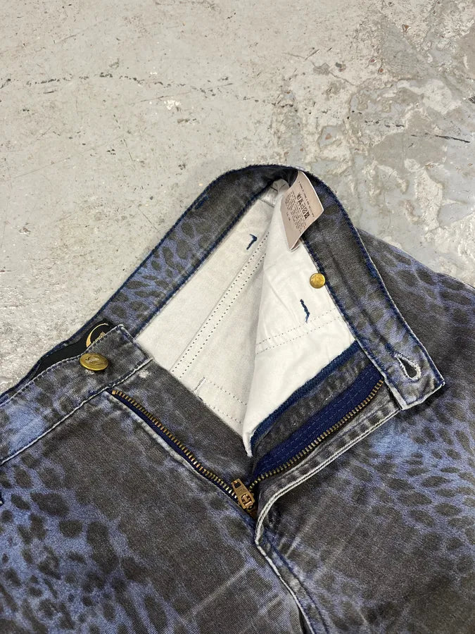 2000s Cavalli Blue Leopard Pants XIQEZCK 10