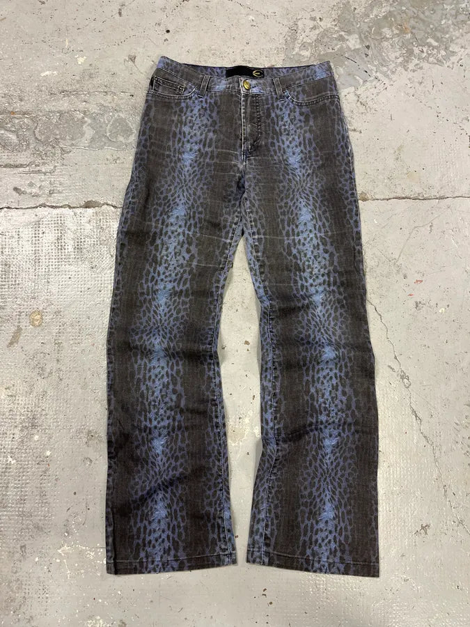 2000s Cavalli Blue Leopard Pants XIQEZCK 2