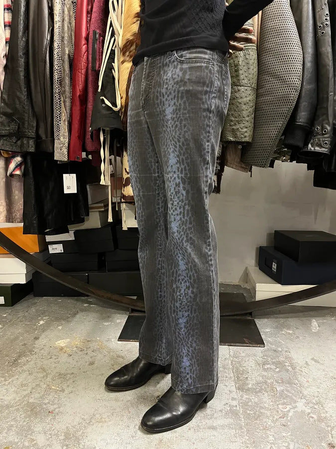 2000s Cavalli Blue Leopard Pants XIQEZCK 3