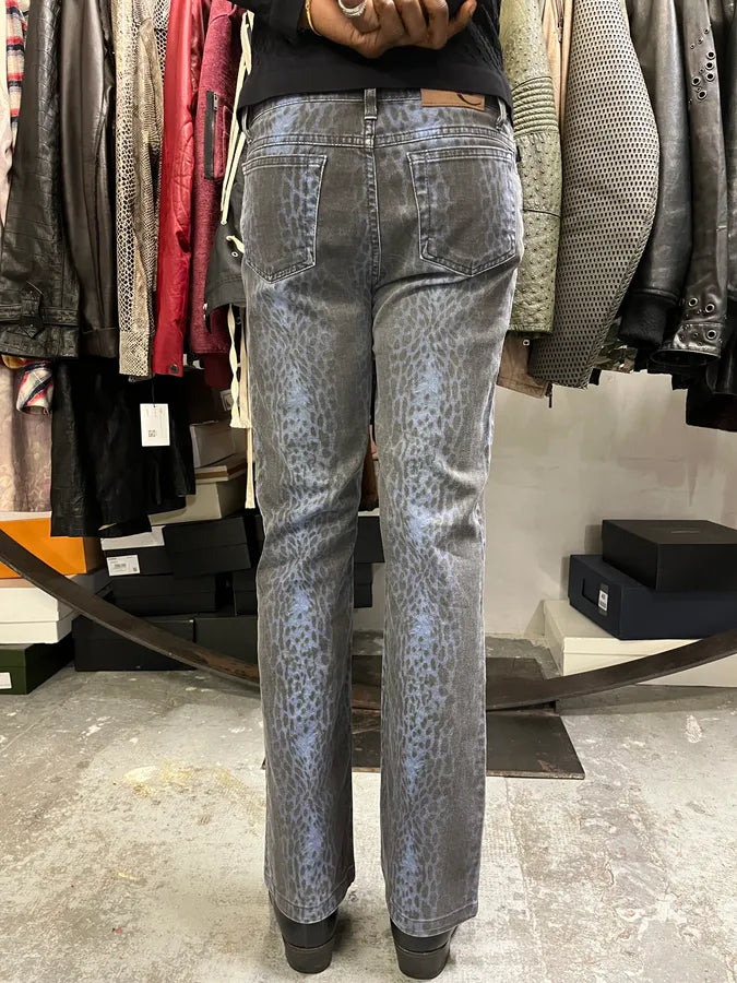 2000s Cavalli Blue Leopard Pants XIQEZCK 4