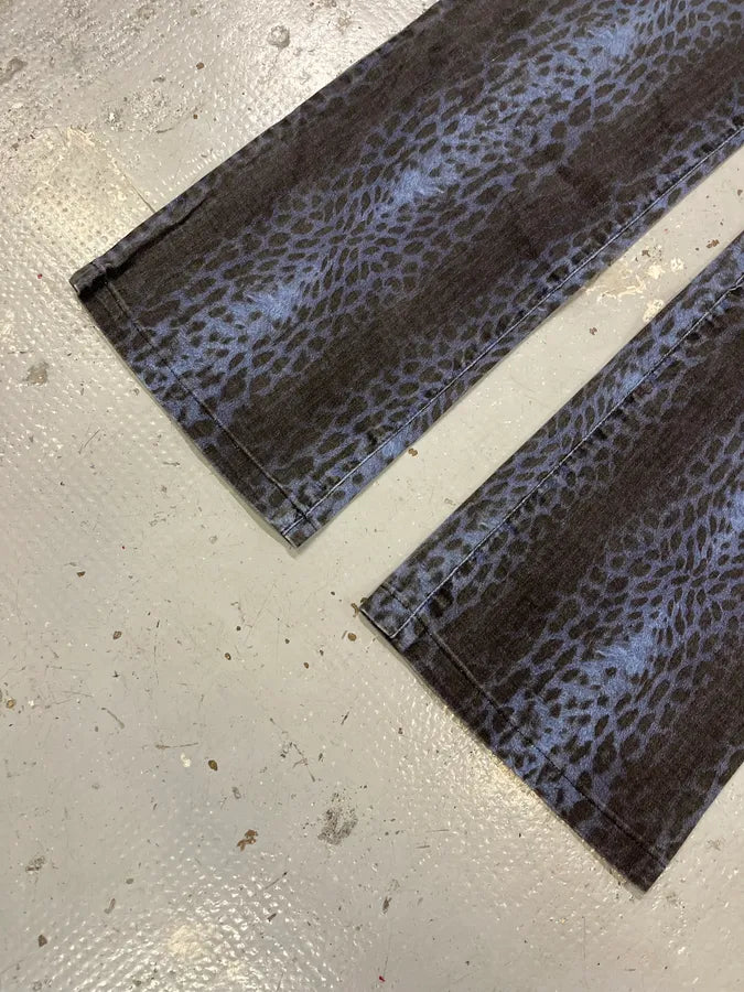 2000s Cavalli Blue Leopard Pants XIQEZCK 6