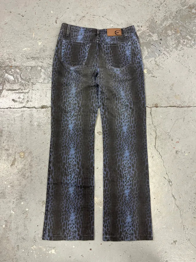 2000s Cavalli Blue Leopard Pants XIQEZCK 7