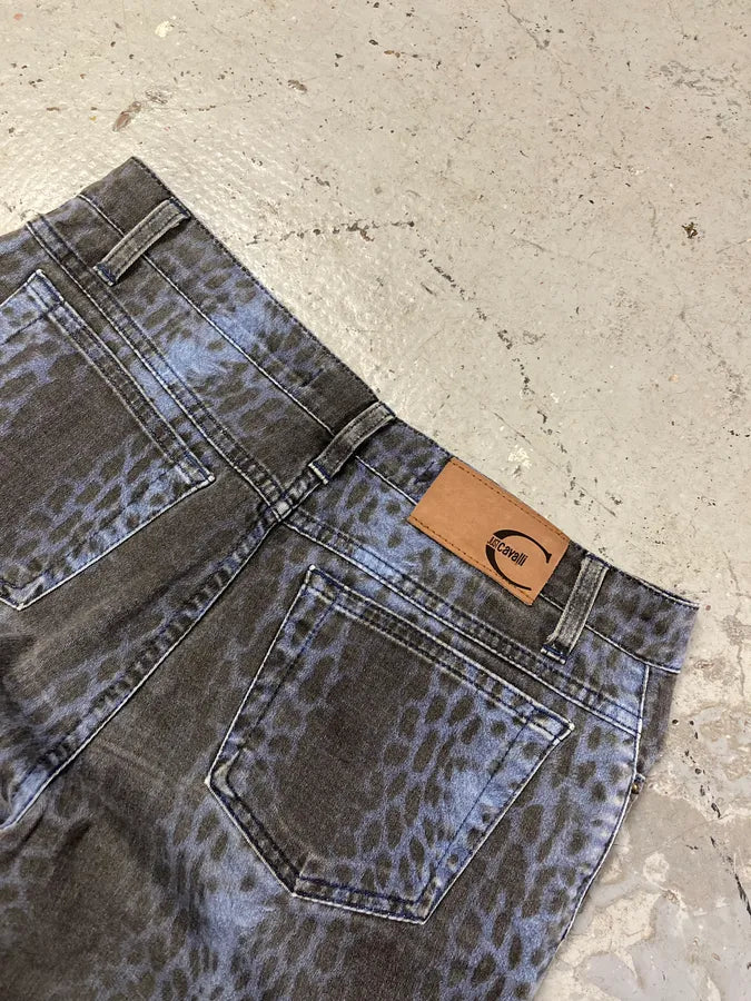 2000s Cavalli Blue Leopard Pants XIQEZCK 8