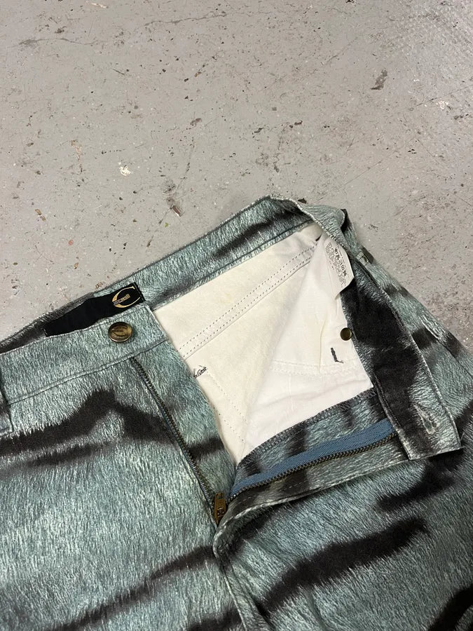 2000s Cavalli Blue Safari Savage Striped Pants (S/M) xICXpSL 10