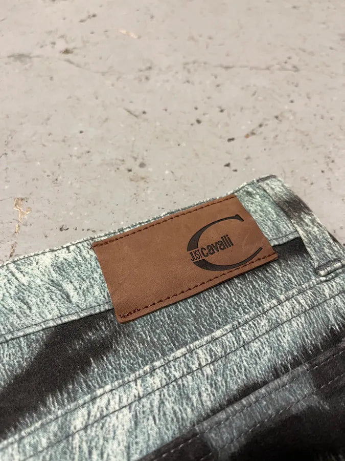 2000s Cavalli Blue Safari Savage Striped Pants (S/M) xICXpSL 8