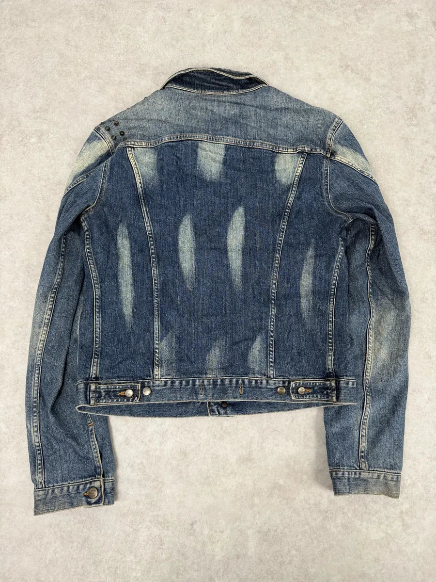 2000s Cavalli Blue Studded Denim Jacket kfteBeL 1