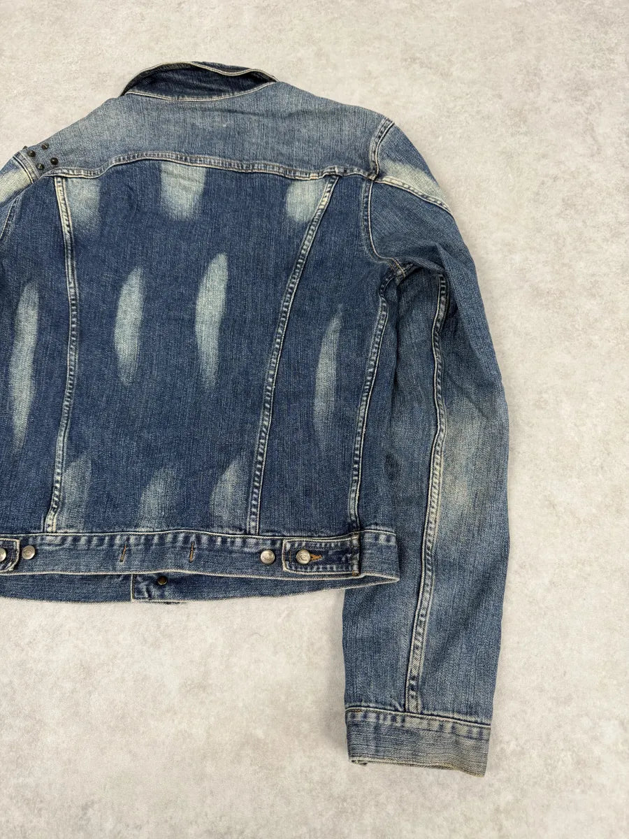 2000s Cavalli Blue Studded Denim Jacket kfteBeL 4