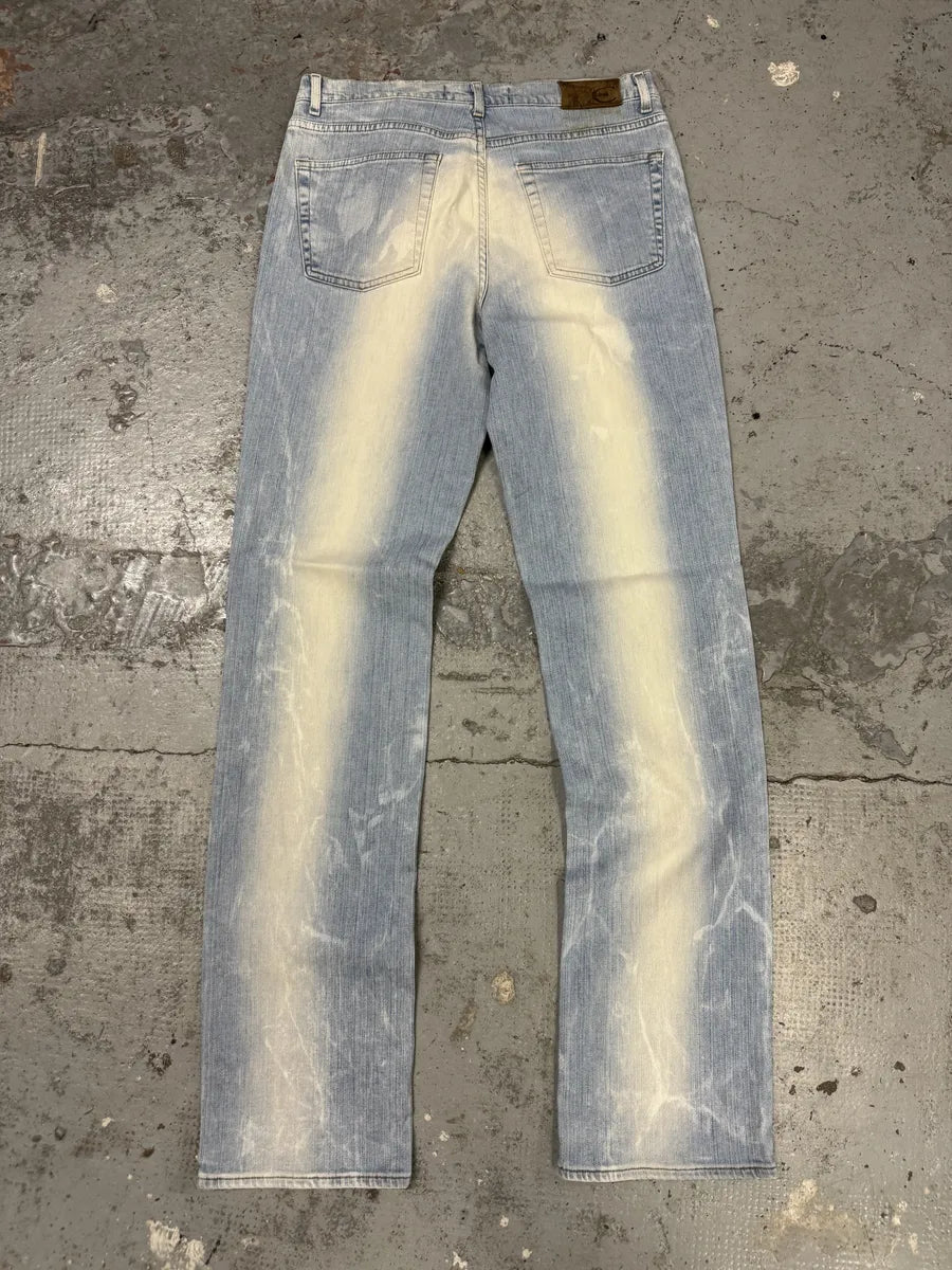 2000s Cavalli Blue White Faded Denim Jeans pSvuUpn 1