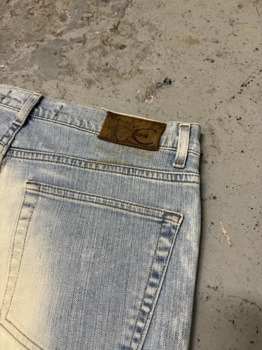 2000s Cavalli Blue White Faded Denim Jeans pSvuUpn 6