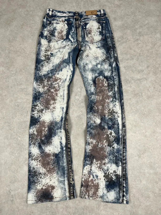 2000s Cavalli Blue World Eroded Denim Jeans JWAWqxZ 6