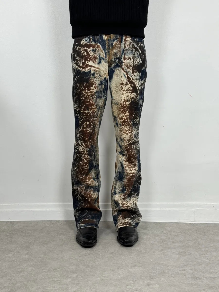 2000s Cavalli Blue World Eroded Denim Jeans XqjGsON 2