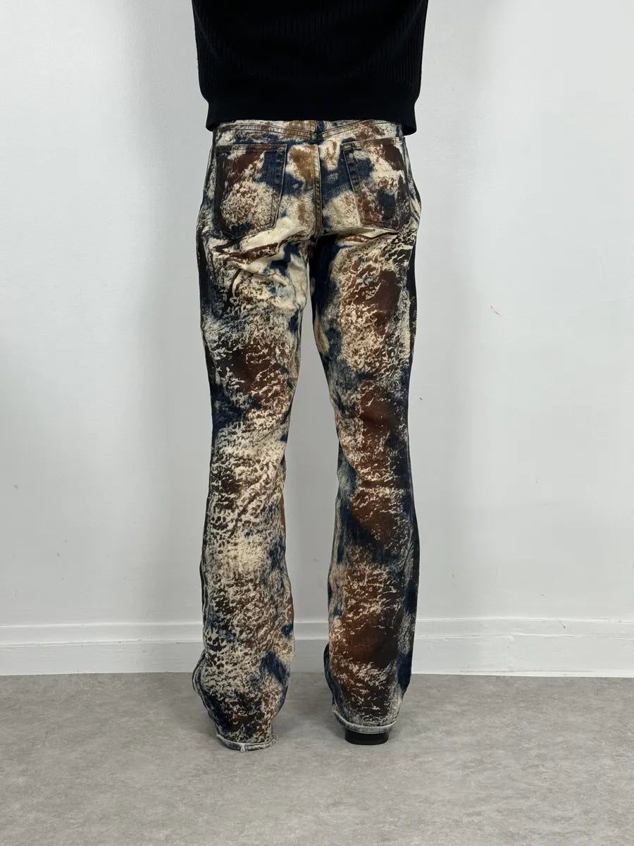 2000s Cavalli Blue World Eroded Denim Jeans XqjGsON 4