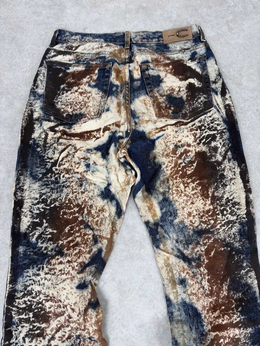 2000s Cavalli Blue World Eroded Denim Jeans XqjGsON 9