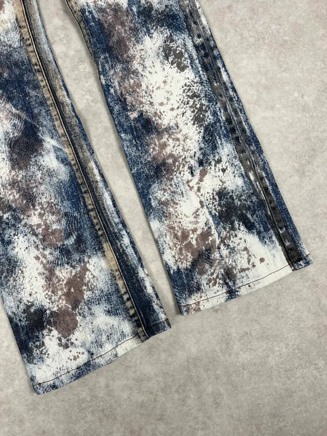 2000s Cavalli Blue World Eroded Denim Jeans JWAWqxZ 8