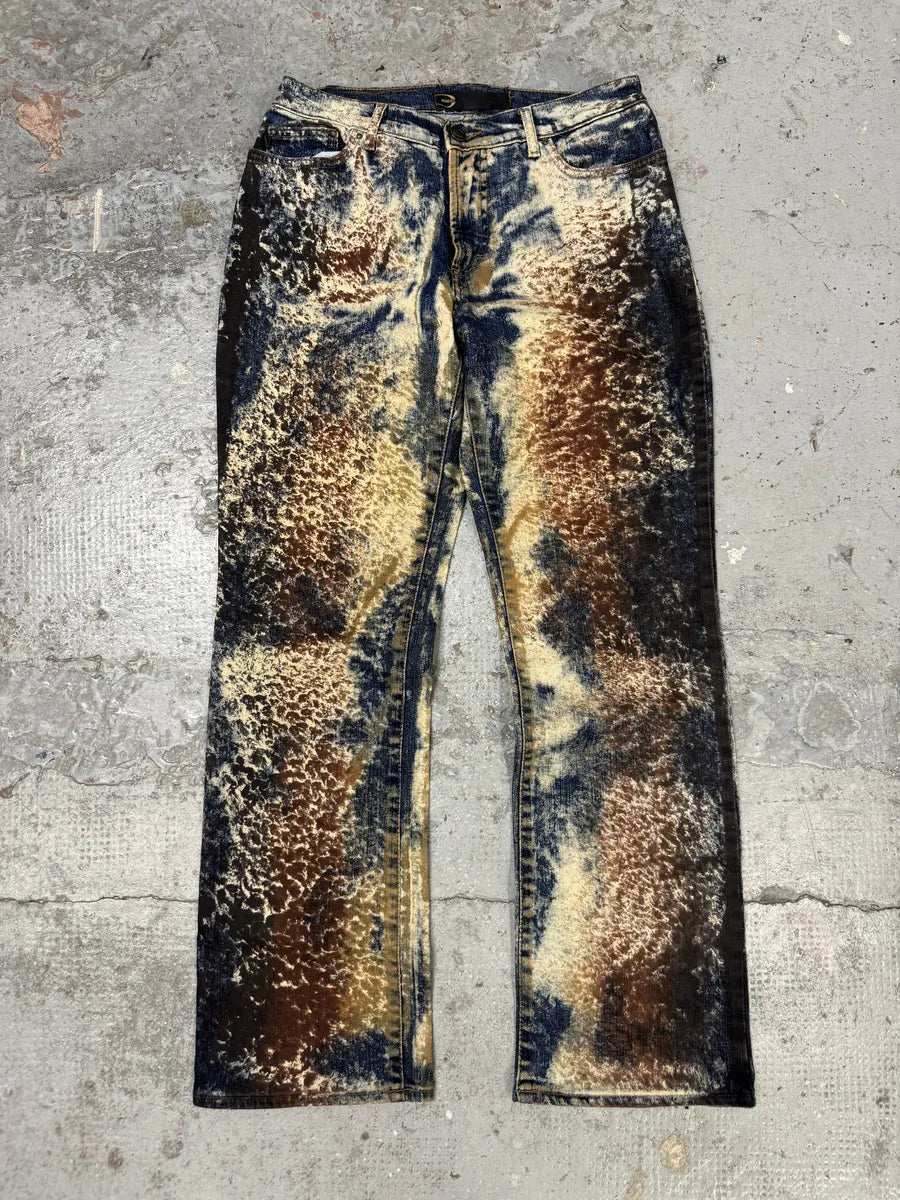 2000s Cavalli Blue World Eroded Jeans hkVDBto 0