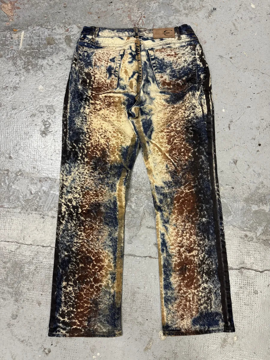 2000s Cavalli Blue World Eroded Jeans hkVDBto 1