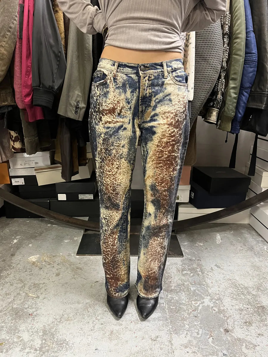 2000s Cavalli Blue World Eroded Jeans hkVDBto 2