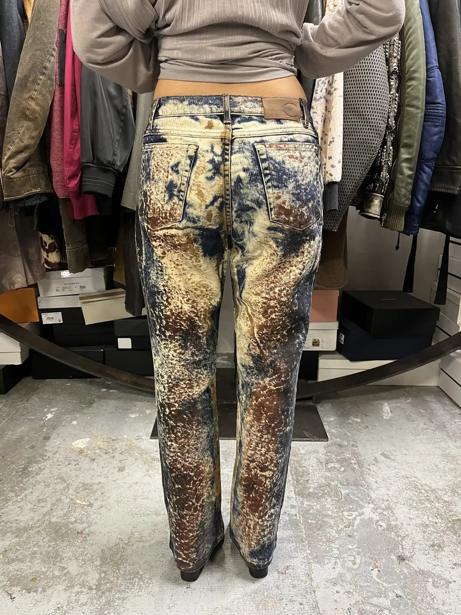 2000s Cavalli Blue World Eroded Jeans hkVDBto 3