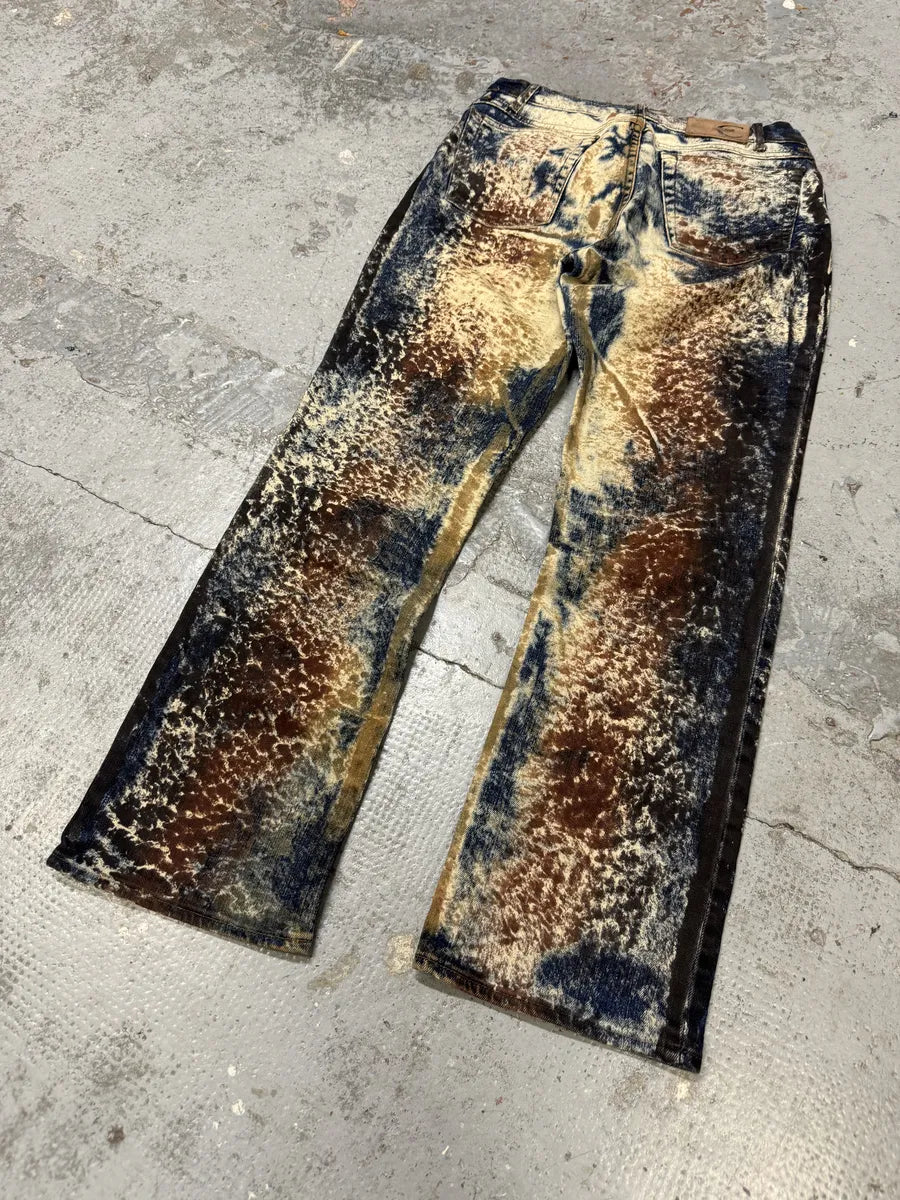2000s Cavalli Blue World Eroded Jeans hkVDBto 5