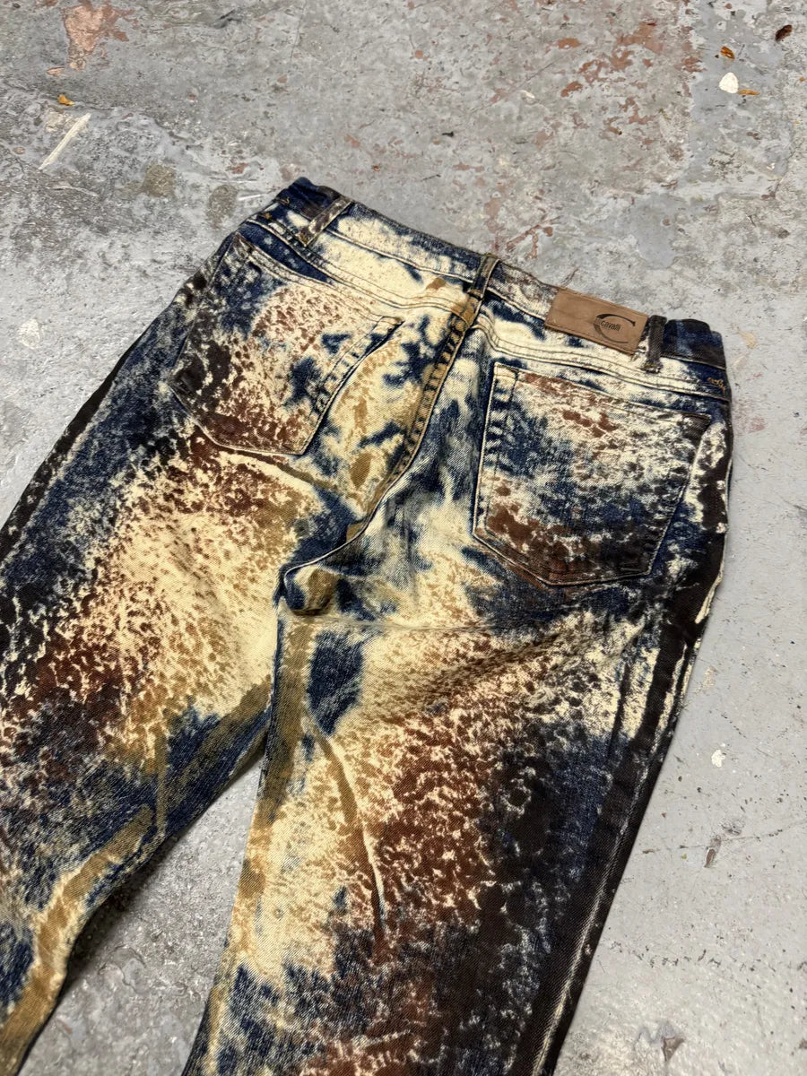 2000s Cavalli Blue World Eroded Jeans hkVDBto 6