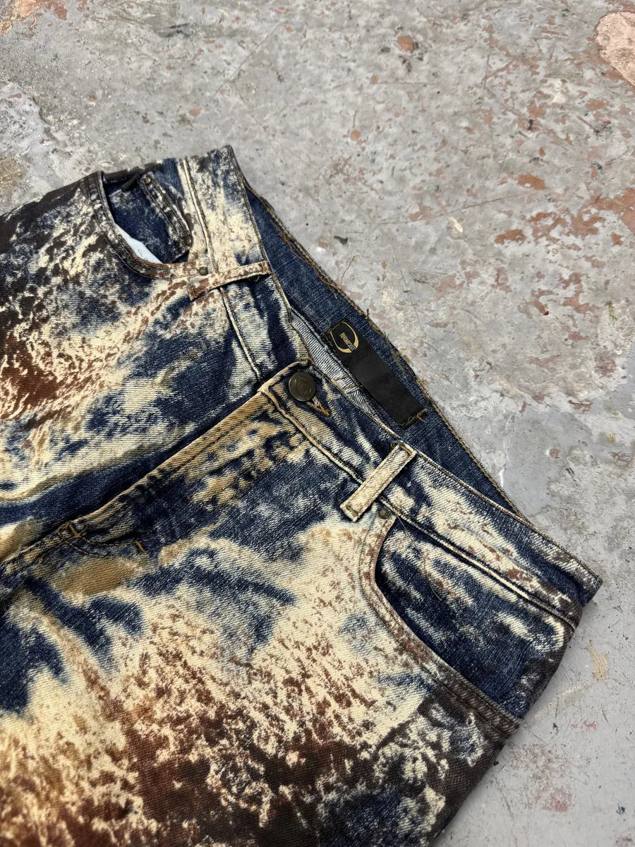 2000s Cavalli Blue World Eroded Jeans hkVDBto 8