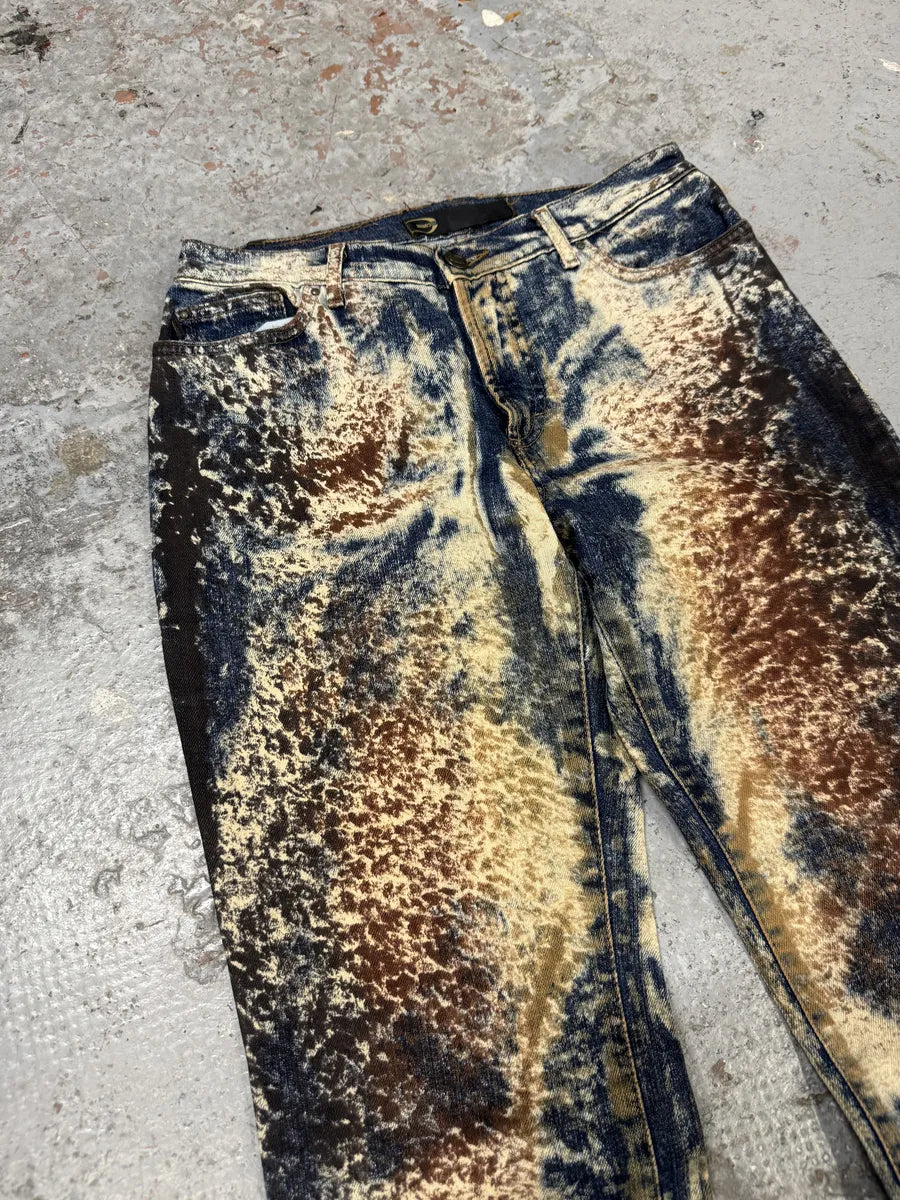 2000s Cavalli Blue World Eroded Jeans hkVDBto 9