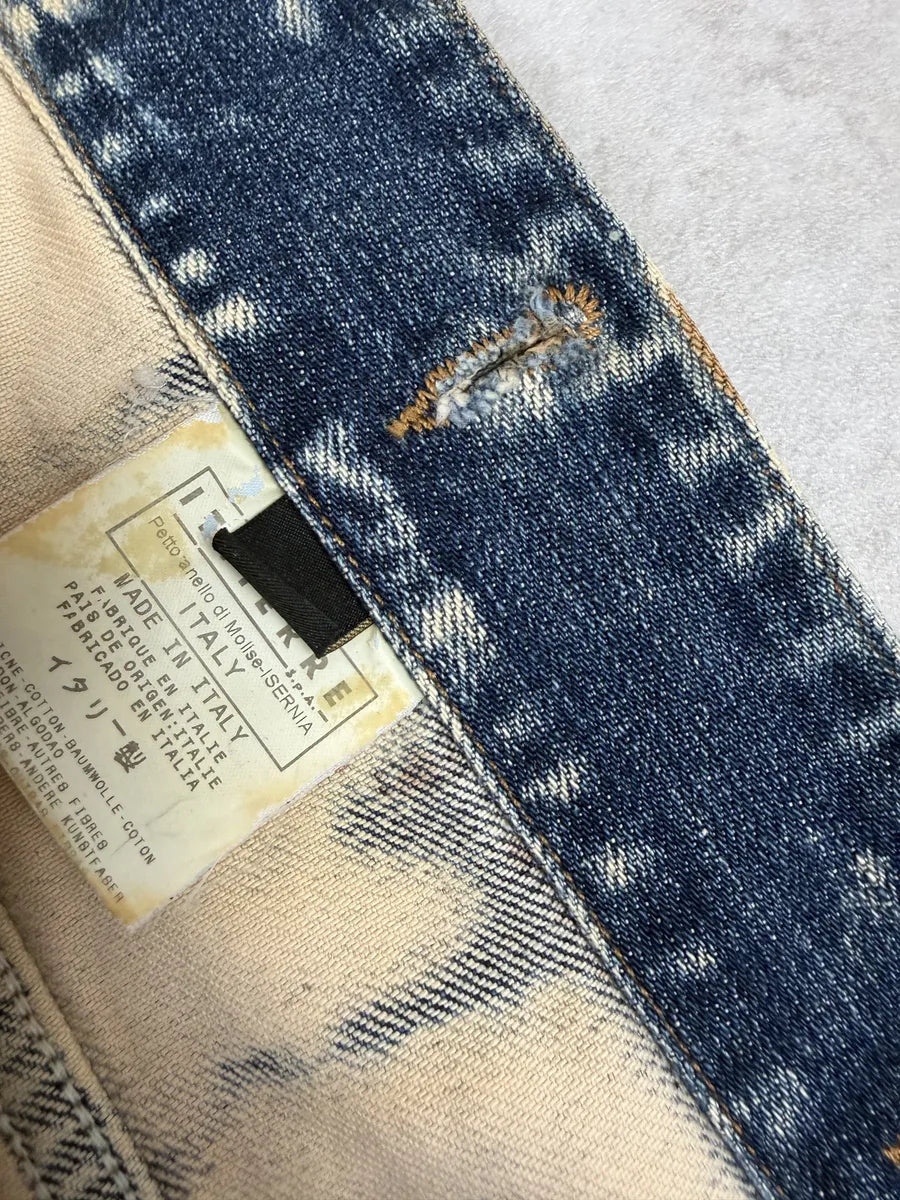 2000s Cavalli Blue World Rust Eroded Denim Jacket wcisrUH 10