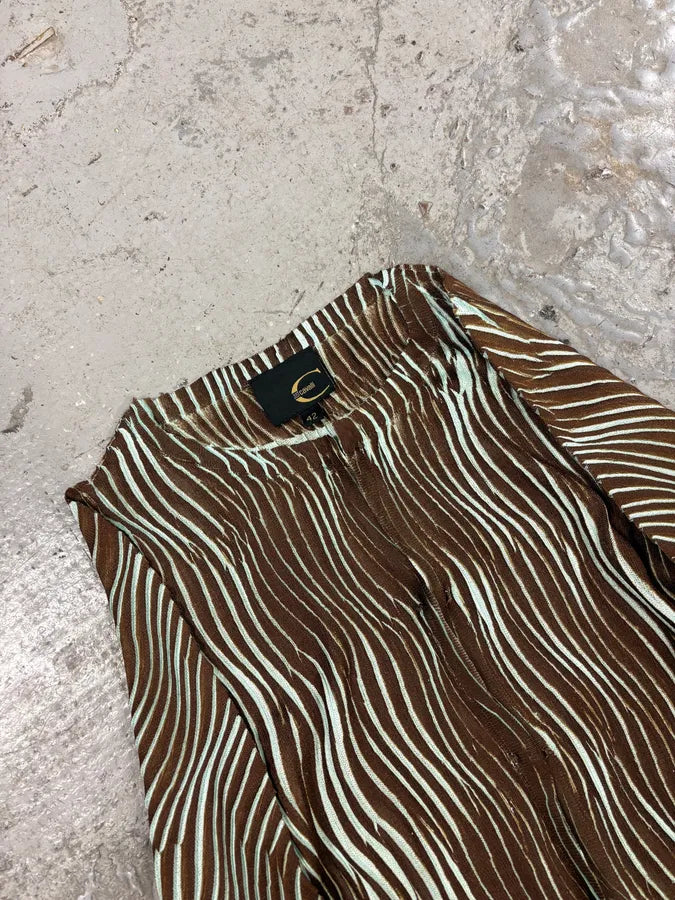 2000s Cavalli Blue Zebra Contemporary Cardigan (S) oMPsuJM 2