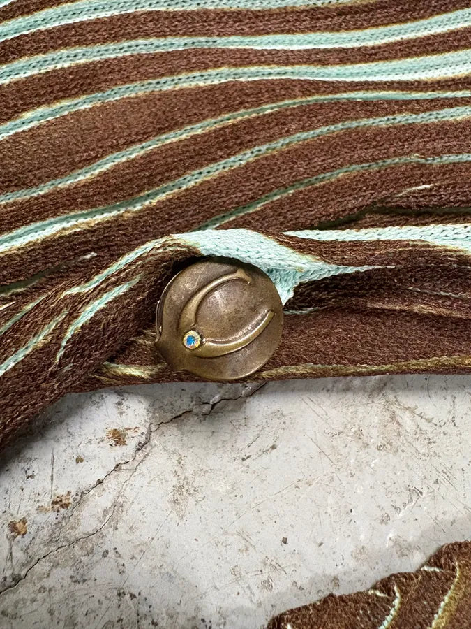 2000s Cavalli Blue Zebra Contemporary Cardigan (S) oMPsuJM 5