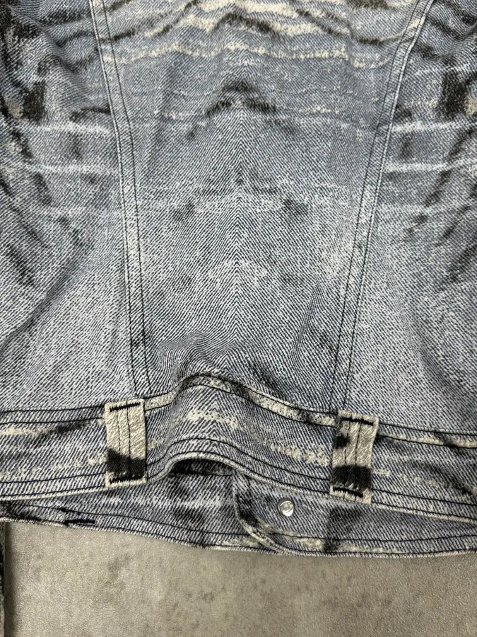 SS2002 Cavalli Blue & White Zebra Savage Denim Jacket fNRlNXg 8