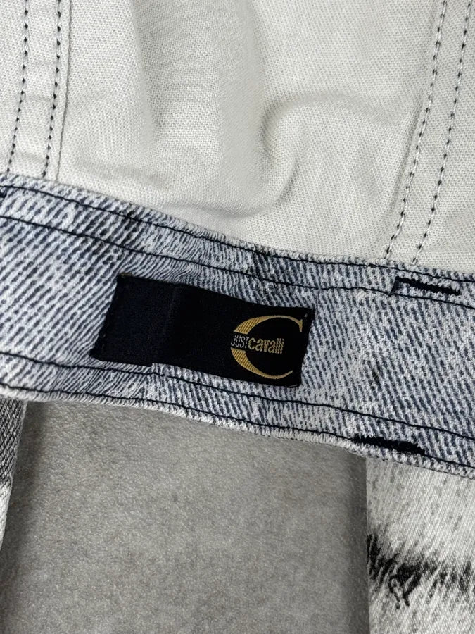 SS2002 Cavalli Blue & White Zebra Savage Denim Jacket fNRlNXg 10