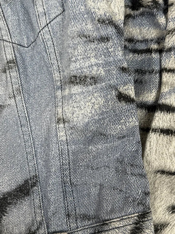 SS2002 Cavalli Blue & White Zebra Savage Denim Jacket fNRlNXg 7
