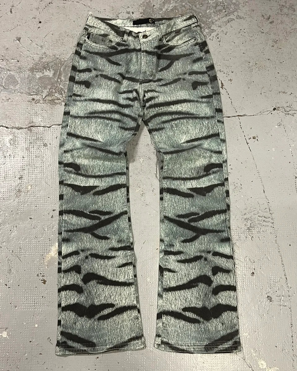 2000s Cavalli Blue Zebra Savage Pants jWpqTwa 0