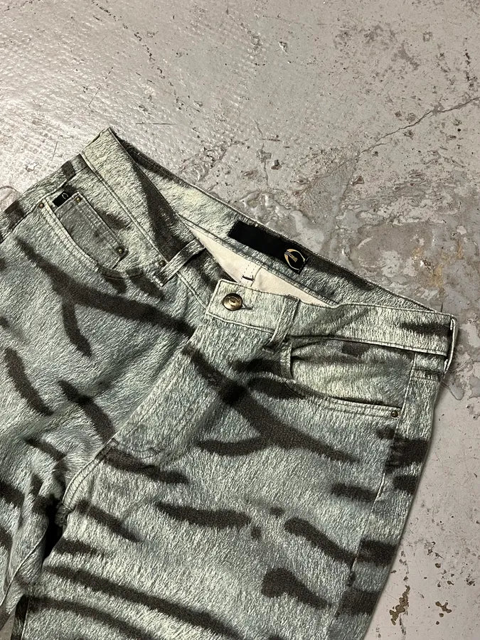 2000s Cavalli Blue Zebra Savage Pants jWpqTwa 5