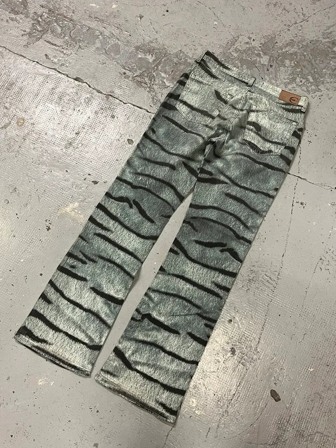 2000s Cavalli Blue Zebra Savage Pants jWpqTwa 7
