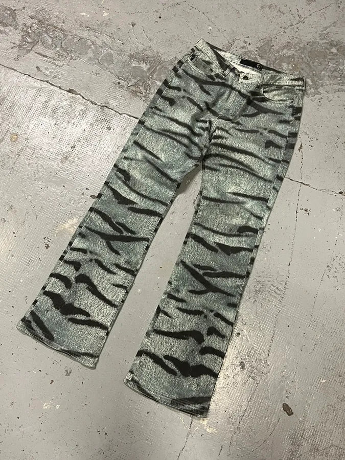 2000s Cavalli Blue Zebra Savage Pants jWpqTwa 4