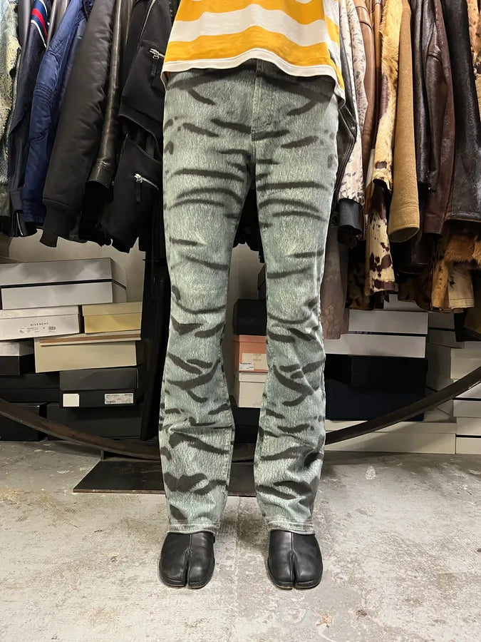 2000s Cavalli Blue Zebra Savage Pants jWpqTwa 1