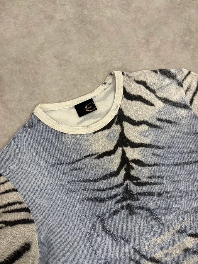 2000s Cavalli Blue Zebra T-Shirt  jYzzvGd 4