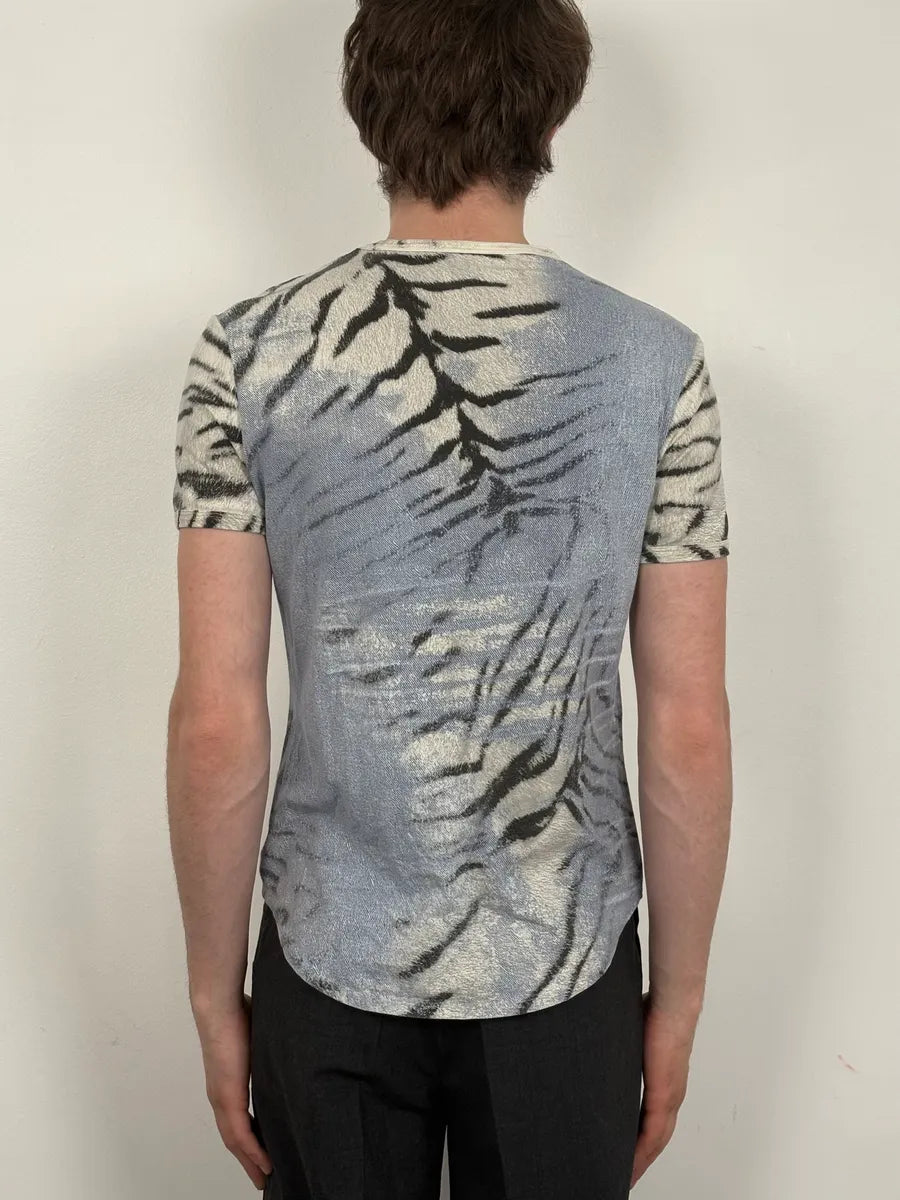 2000s Cavalli Blue Zebra T-Shirt  jYzzvGd 2