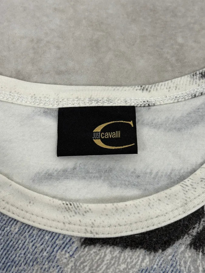 2000s Cavalli Blue Zebra T-Shirt  jYzzvGd 7