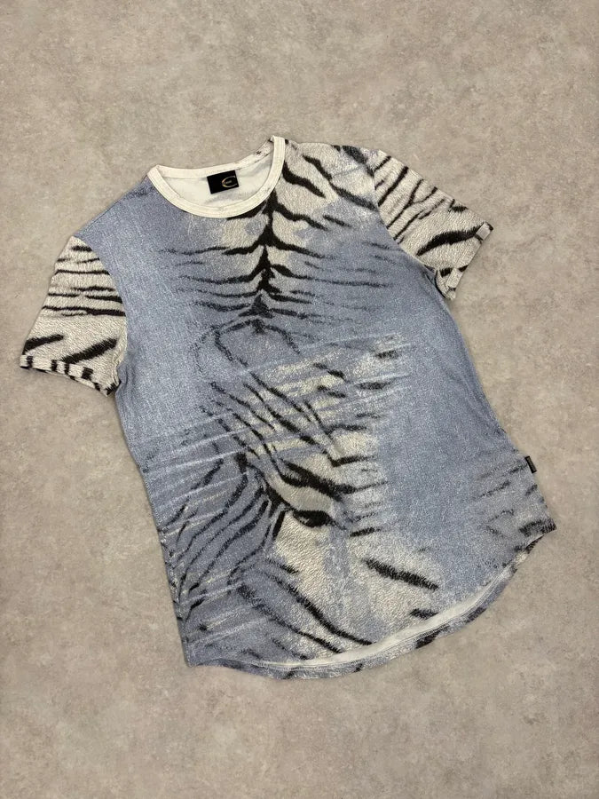 2000s Cavalli Blue Zebra T-Shirt  jYzzvGd 3